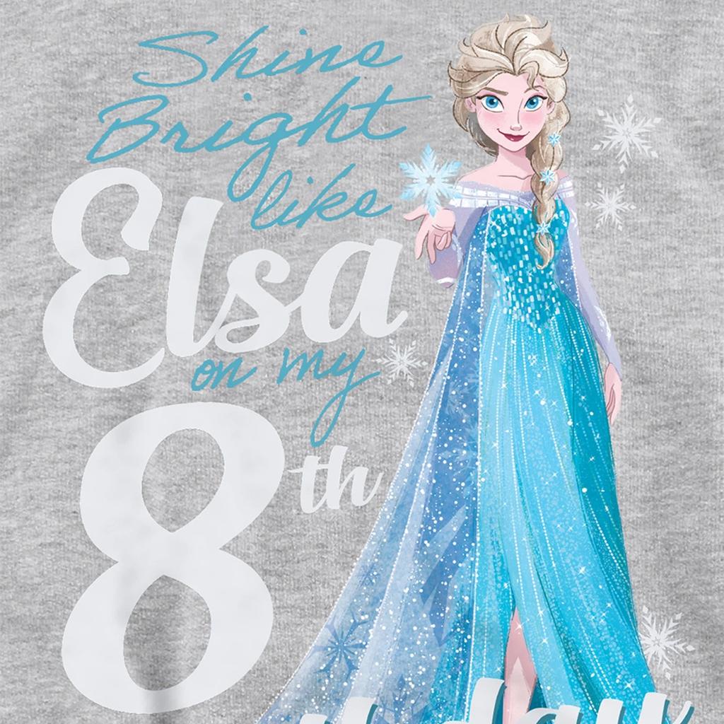 Frozen Childrens/Kids Bright Like Elsa Heather 8th Birthday Pullover Hoodie