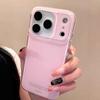 Милый Однотонный Розовый Чехол для Телефона для IPhone 17 16 15 14 13 Pro Max Ударопрочный Защитный Милый Мягкий Задний Чехол для Iphone 17pro