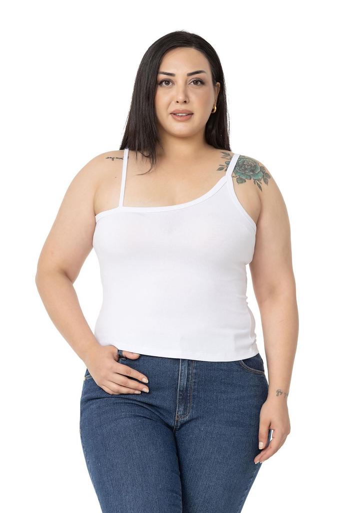 Женский стиль, боди больших размеров, асимметричный ремешок больших размеров, вискозное черное боди