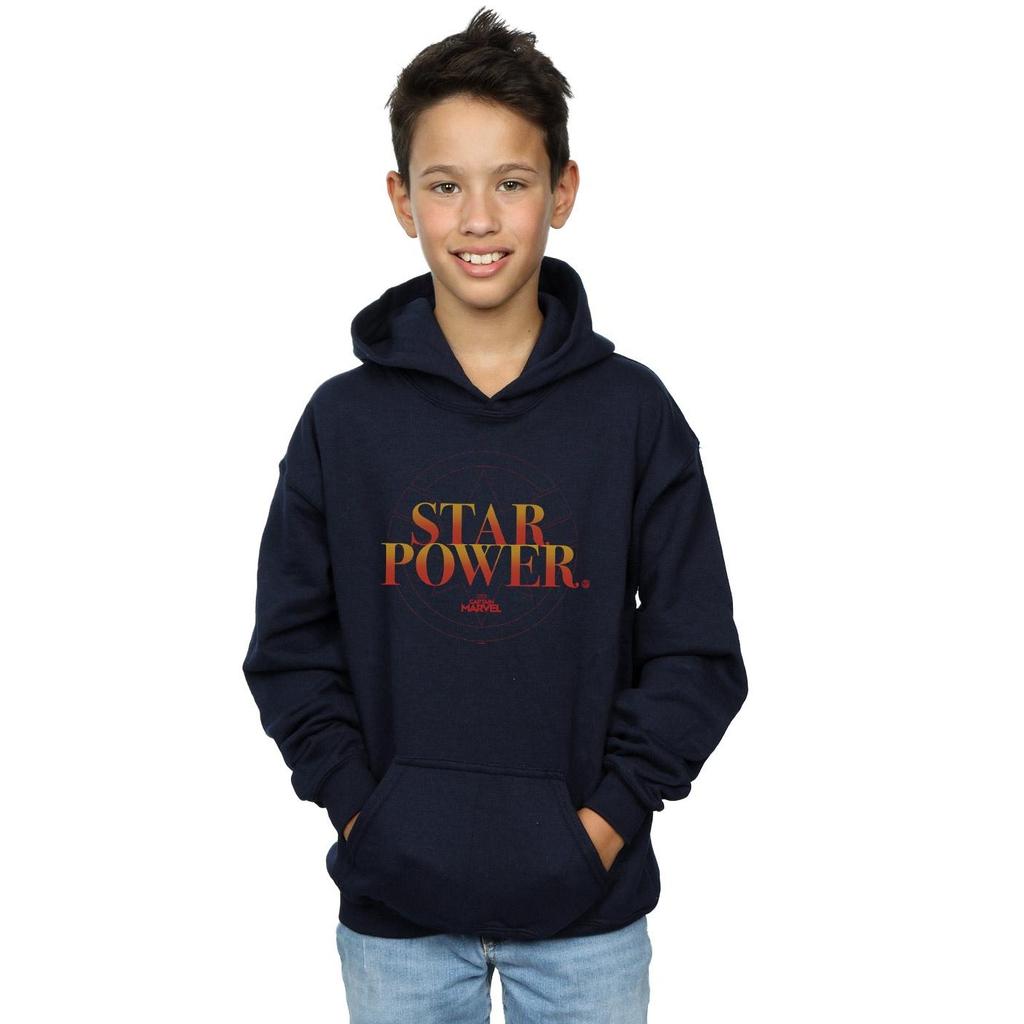 Marvel Boys Captain Marvel Star Power Hoodie