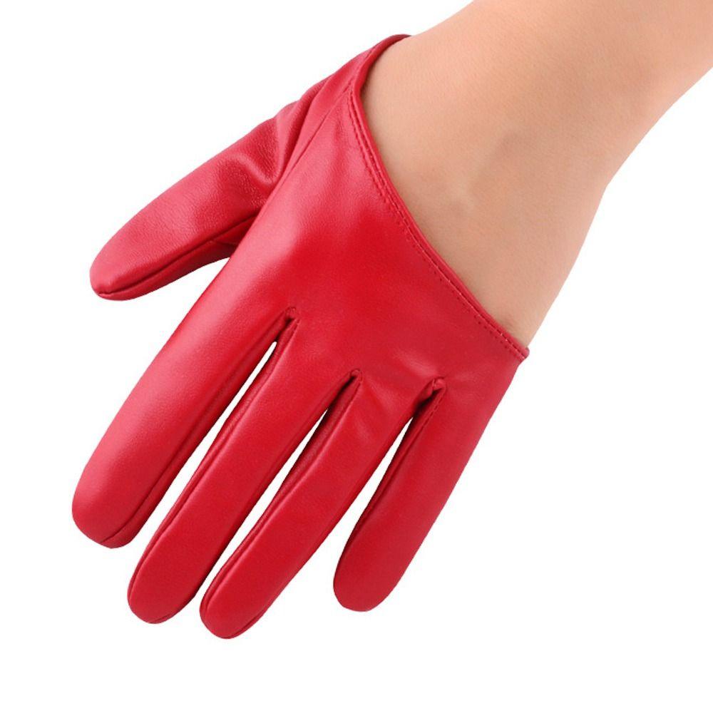 Варежки для выступлений, женские платья для вождения, перчатки из искусственной кожи, перчатки с пятью пальцами, варежки для косплея