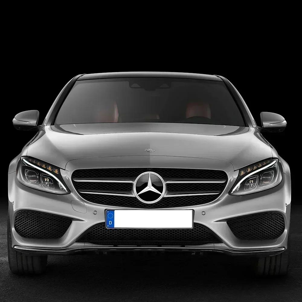 Car Sticker 2025 For Benz 1Pc Car Front Grille Star Logo Badge Mirror Bottom 3D ABS Logo for Mercedes-Benz W205 W176 W212 W218 C