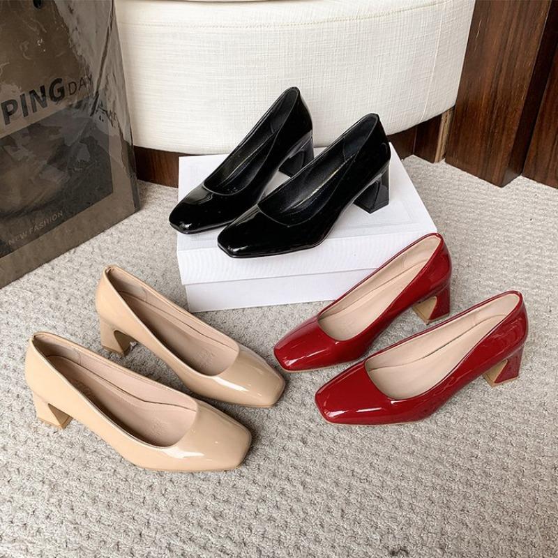 Женские туфли-лодочки Nude Shallow Mouth Женская обувь Модная офисная обувь для свадебной вечеринки Женская обувь на низком каблуке Женщина Autumnss54