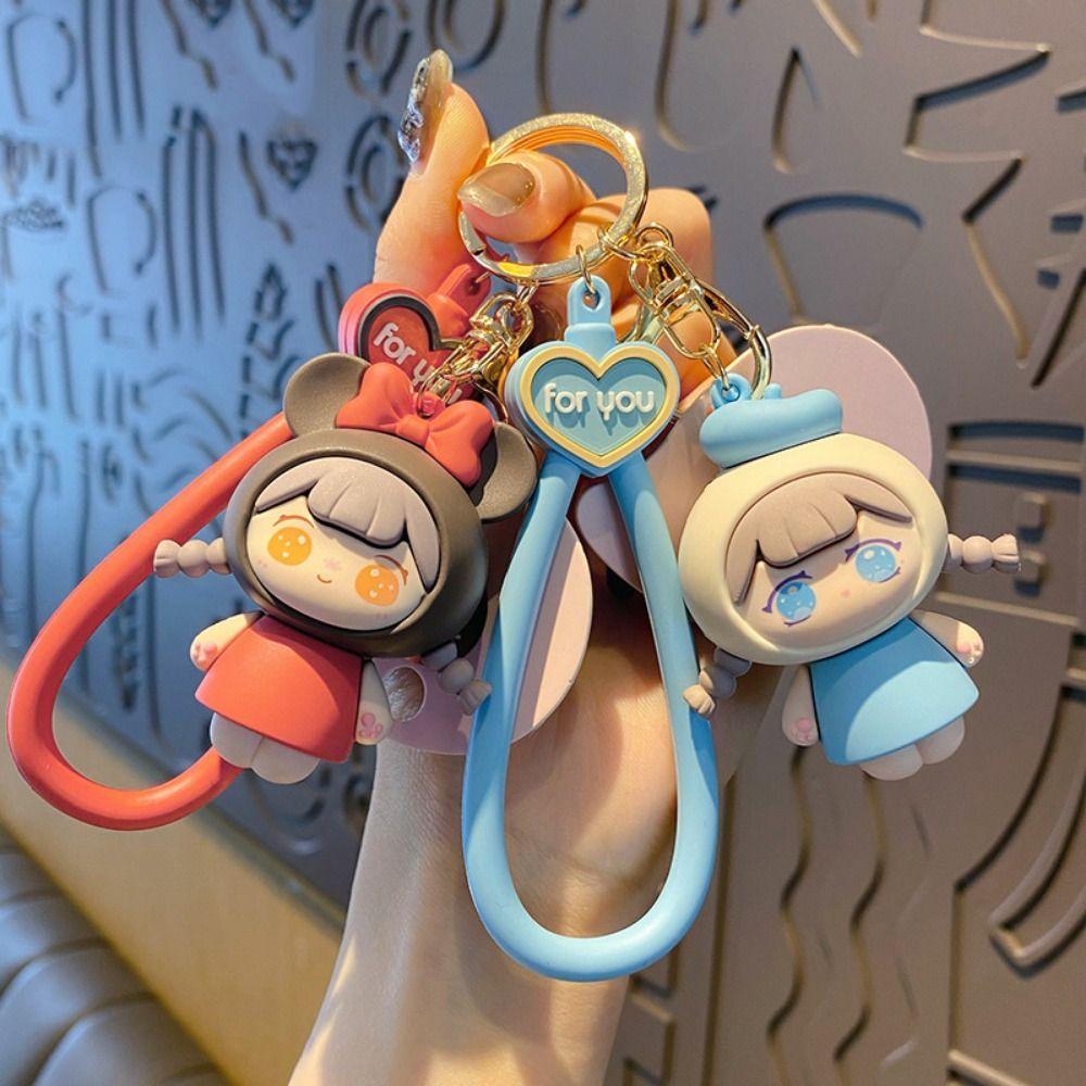 Fashion Bag Pendant Cartoon Car Key Ring Hanging Ornaments Cute Doll Key Chain  School Bag Pendant