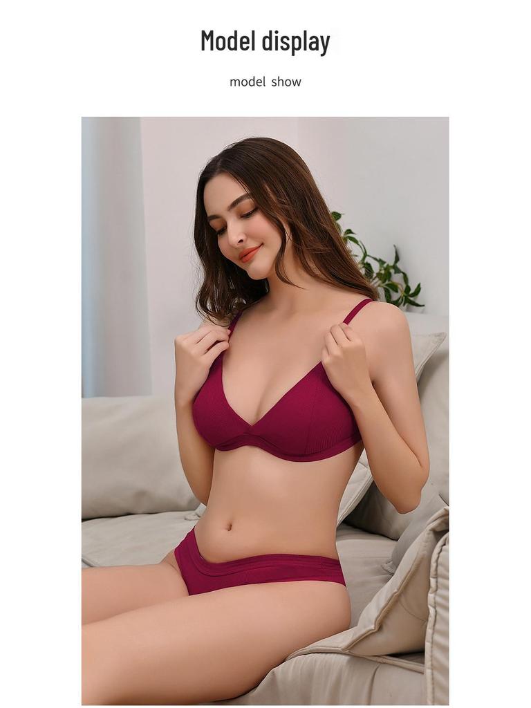 Французский бюстгальтер с треугольной чашкой без косточек для женщин - Тонкие бретели, Дышащий и удобный