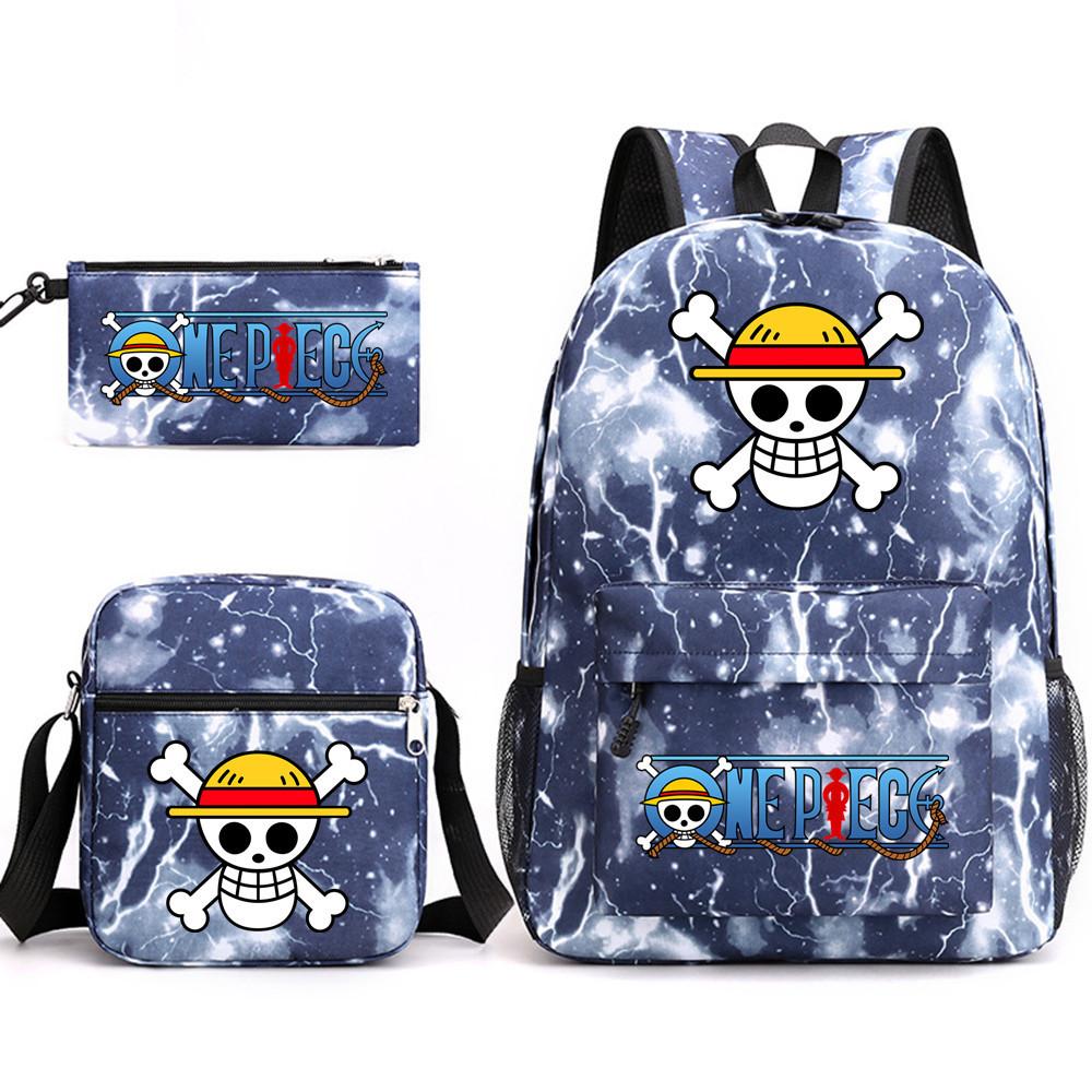One Piece large-capacity student backpack three-piece set 7531 KTB