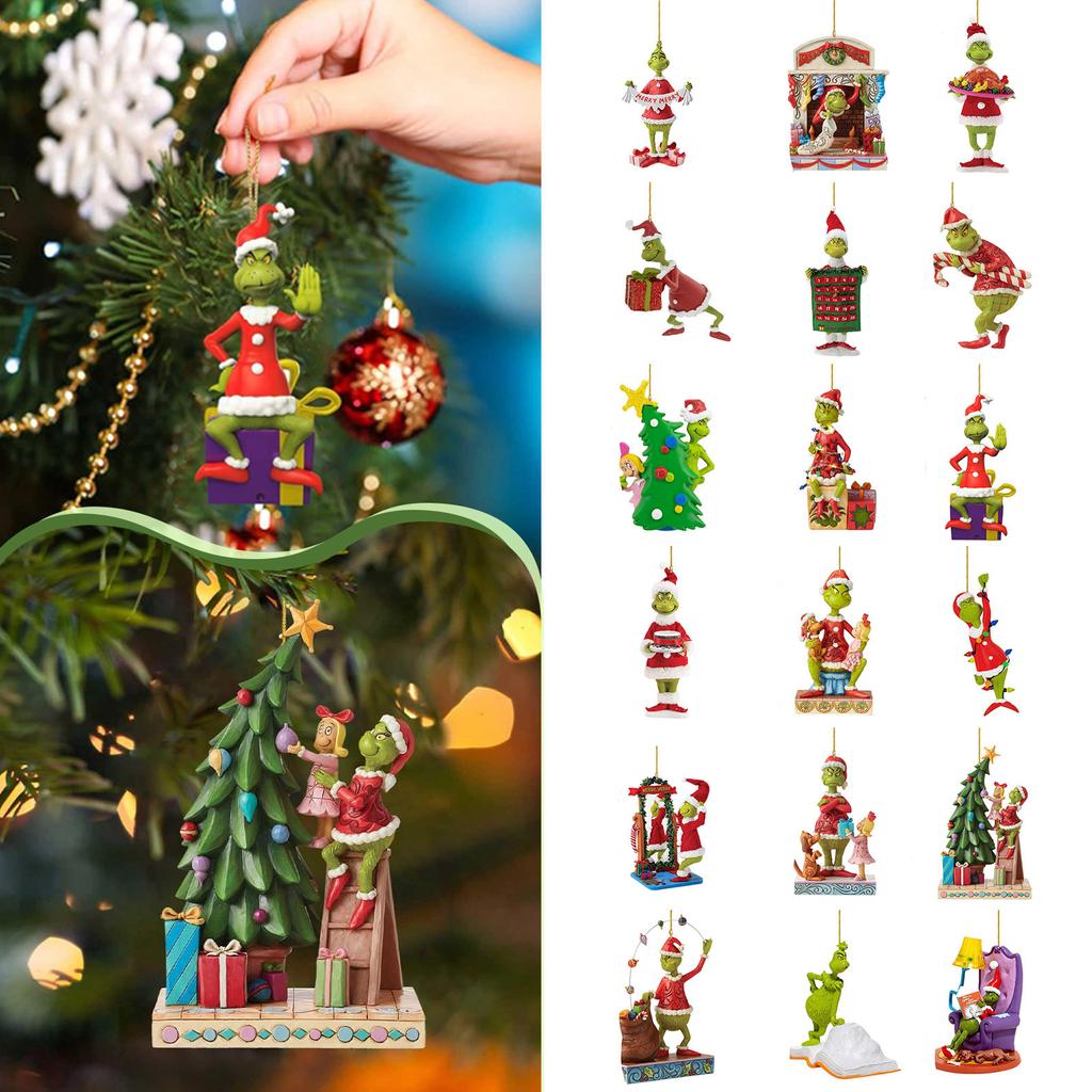 Christmas Tree Ornaments, Acrylic Hanging Xmas Tree Decoration Home Car Backpack Pendant Gift For Kids