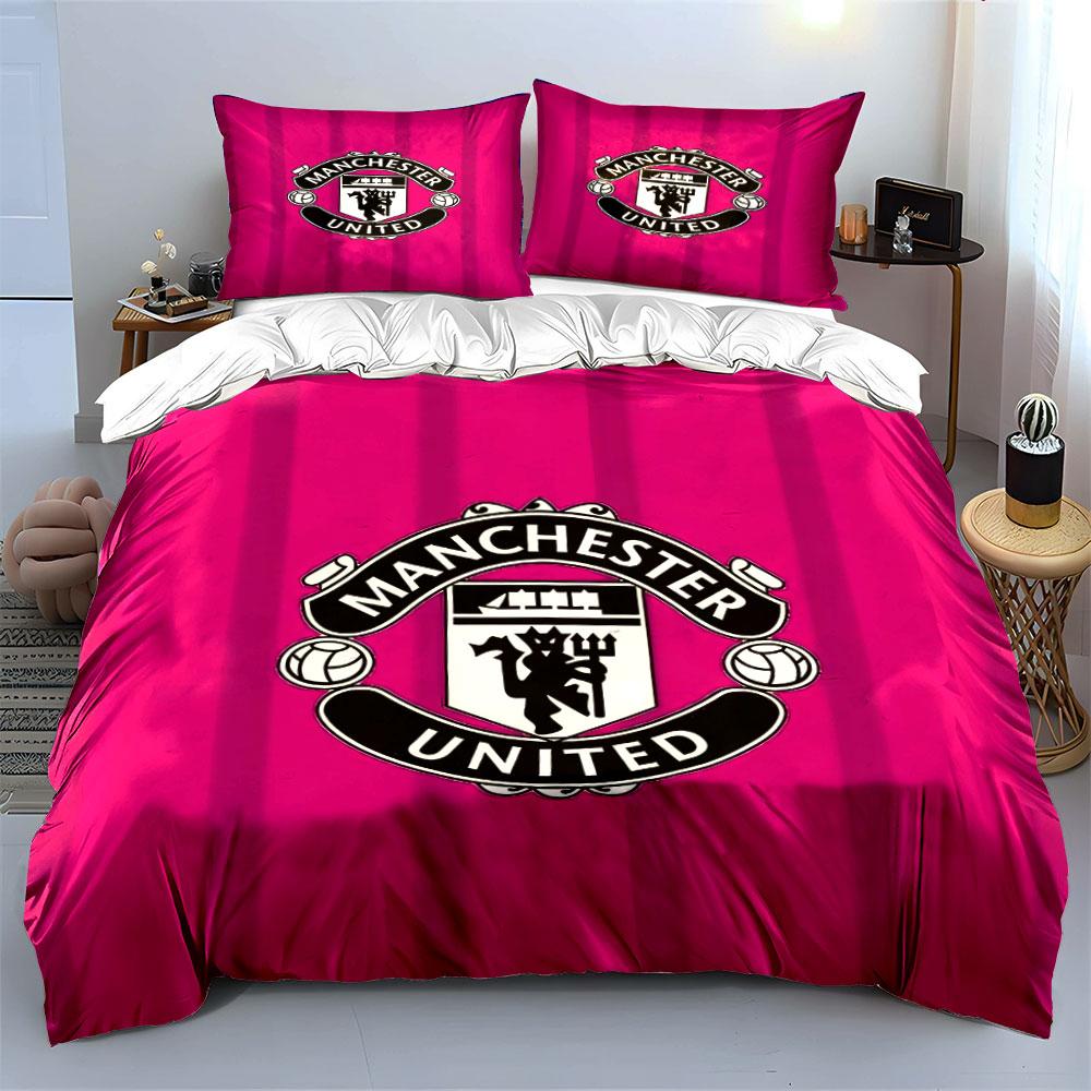 Manchester United Bedding Set Bedding Duvet Cover Set Duvet Cover Pillowcases (1 * Duvet Cover 2 * Pillowcases, without duvet insert)