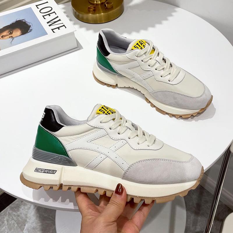 Women 'S Chunky Platform Sneakers Designer Casual Sneakers Womens Fashion Running Shoes Ladies Genuine Leather Lace Up Breathable