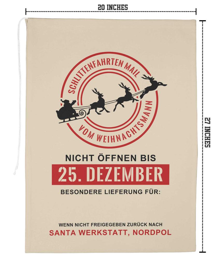 Printtoo Большая холщовая сумка на шнурке, рождественские мешки, подарочный мешок Санты, индивидуальный подарок на вечеринку, 2 шт., 27x20 дюймов