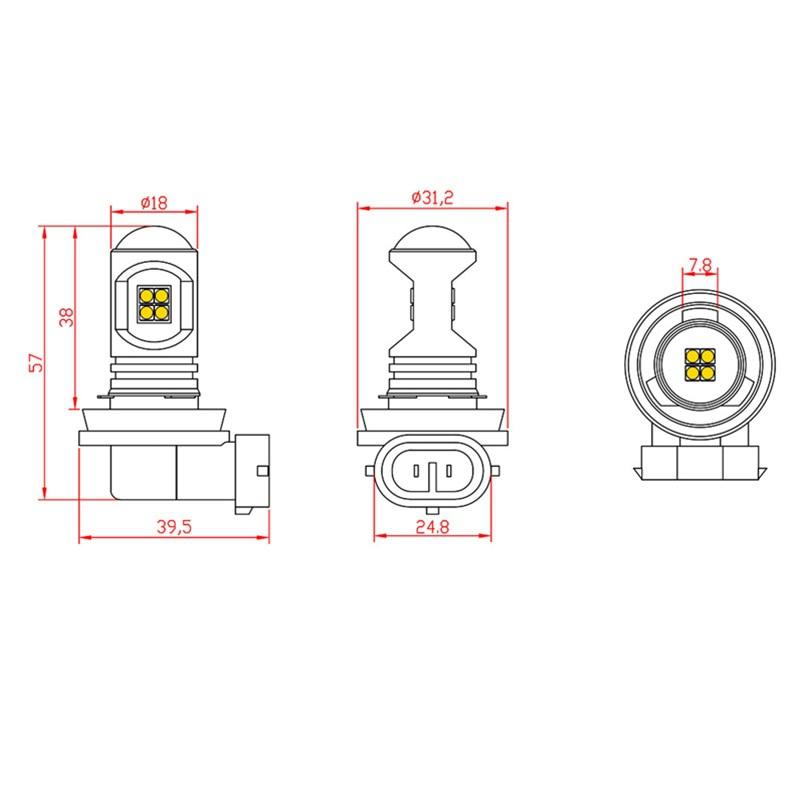 2x Canbus белый 3030 светодиодный 12 Вт 6000k 780LM автомобильный передний противотуманный фонарь для Toyota Auris 2013-2018