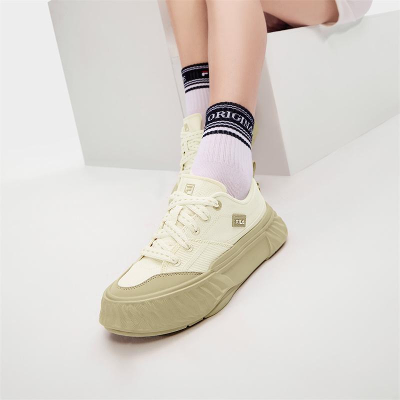 Fila Fosso Fashion Минималистичный Колледжский Стиль Прочные Низкие Кеды Женские кроссовки Молочно-Белый F12W432308FGD