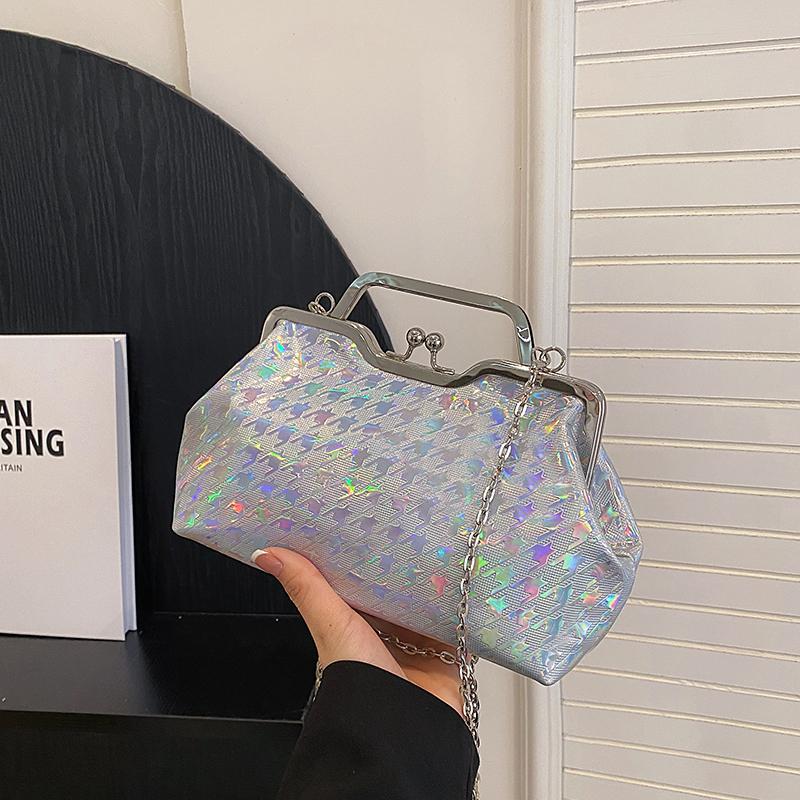 Роскошный дизайнерский цепной блестящий вечерний клатч сумка для вечеринки для женщин женственная мода свадьба плутониевая кожа клатч церемония
