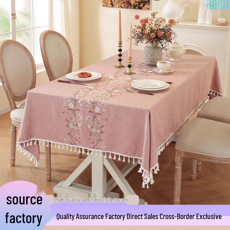 Modern Minimalist Cotton-Linen Tablecloth and Mat Set for Dining, Coffee, and Picnic