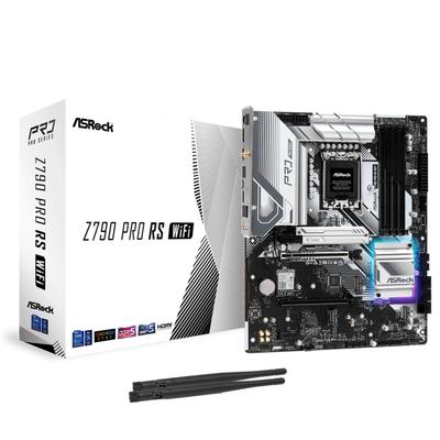 Материнская плата ASRock Z790 Pro RS WiFi Intel 12-го поколения 13-го поколения ЦП Совместимость с чипсетом Z790 DDR5 ATX Материнская плата Авторизованный дистрибьютор /