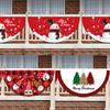 Christmas Outdoor Polyester Fan-shaped Flag Christmas Decor for Home Cristmas Drop Ornament 2024 Xmas Navidad Gift New Year 2025
