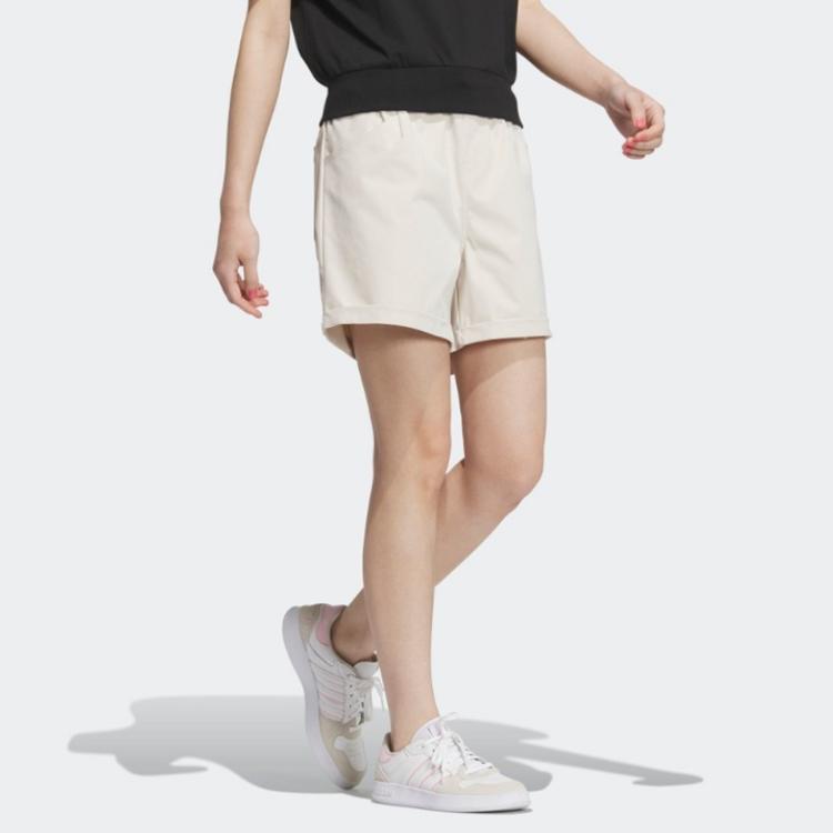 Adidas Нео сплошной цвет свободные спортивные шорты женские днища бледно-коричневые IP3904