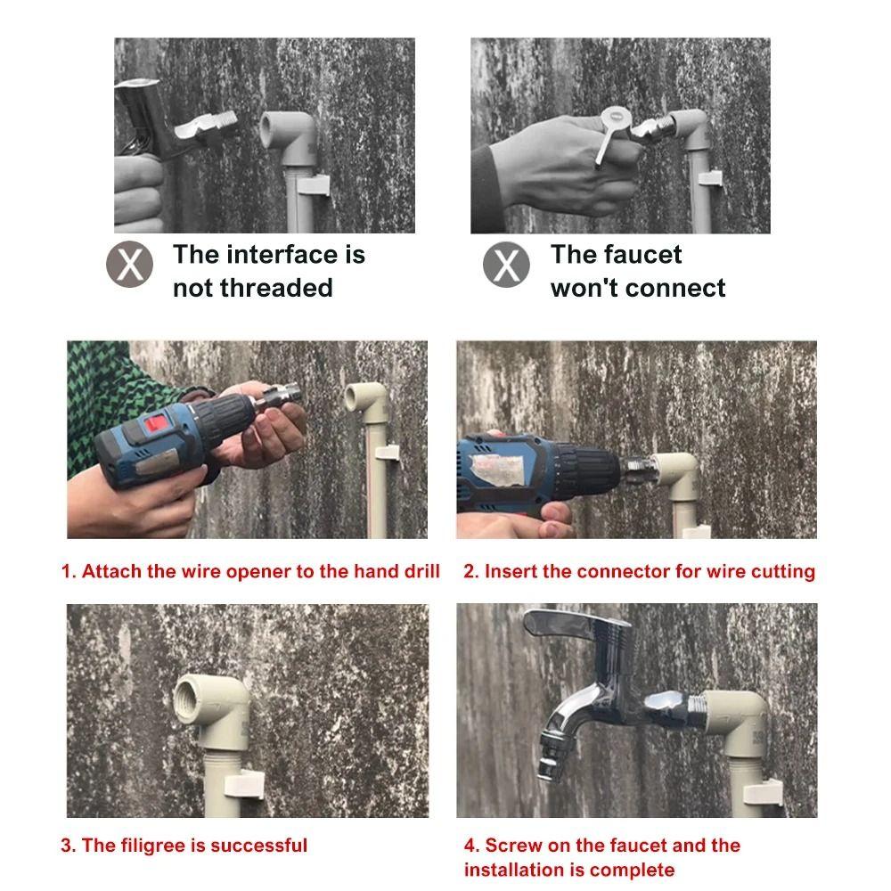 Plumbing Internal Thread Opener Punching Electric Hole Opener Drill Bit Die Kit  Hand Tool