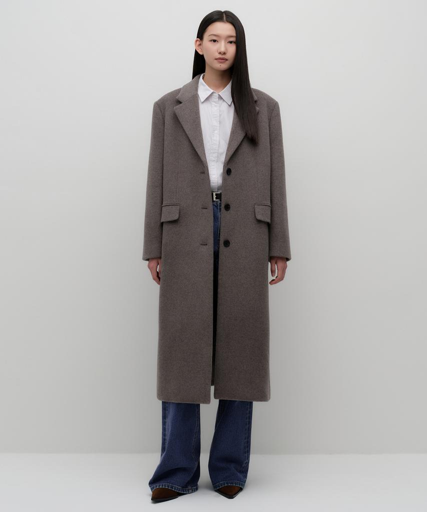 MUSINSA STANDARD WOMAN Women'S Cashmere Blend Over-Shoulder Single Coat [Taupe]