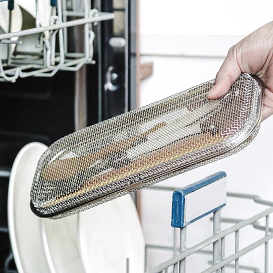 Stainless Steel Mesh Utensil Basket Dishwasher Safe Drying Rack