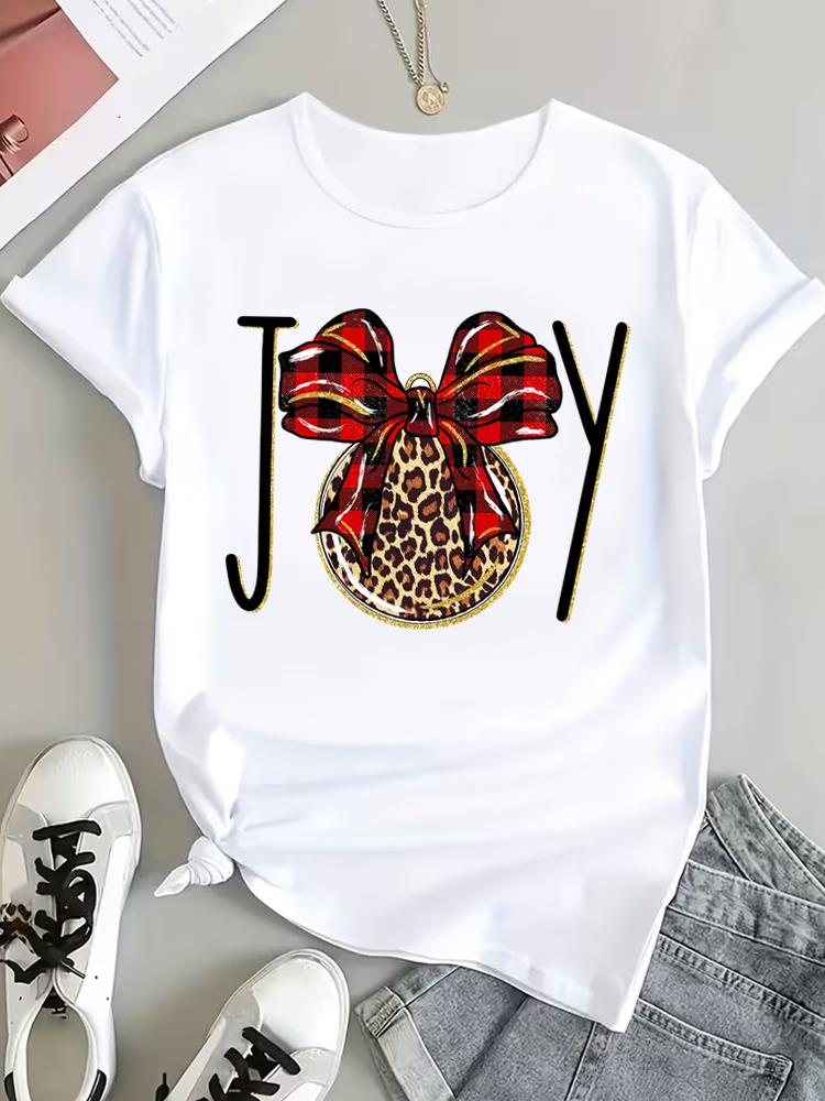 (Asian Size) faith printing trend Christmas Clothing T Shirt Tee Top Festival New Year Women Fashion Print Female Woman Short Sleeve Graphic T-shirts