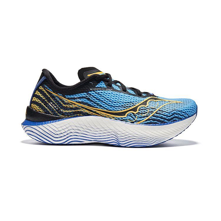 SAUCONY Endorphin Pro 3 Шнуровка Нескользящие Прочные Низкие Кроссовки с Карбоновой Пластиной для Марафона Унисекс Кроссовки Желто-Синие S20755-203