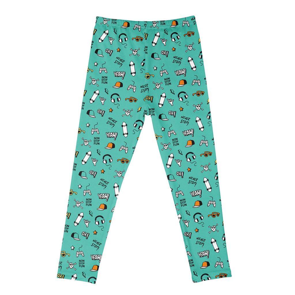 Girls' Cute Cartoon Print Sports Leggings - Stretchy and Stylish Tights