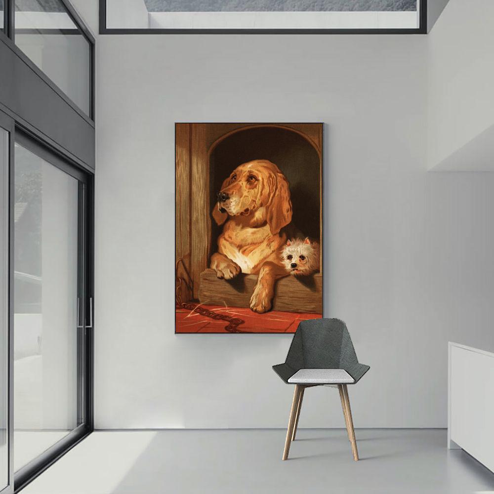 Абстрактное животное собака кошка искусство постер маленькая девочка собирает цветы картина маслом гостиная офис коридор украшение дома фреска без рамки