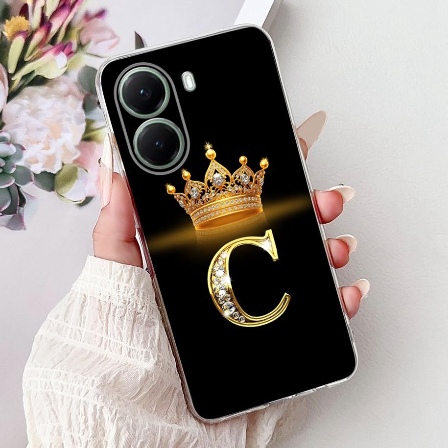 Чехол для Xiaomi Poco X7 Pro 2025 Милая Корона Буквы Мягкий Прозрачный Силикон Задняя Крышка Телефона Для Xiaomi Poco X7 X 7 X7Pro Capa
