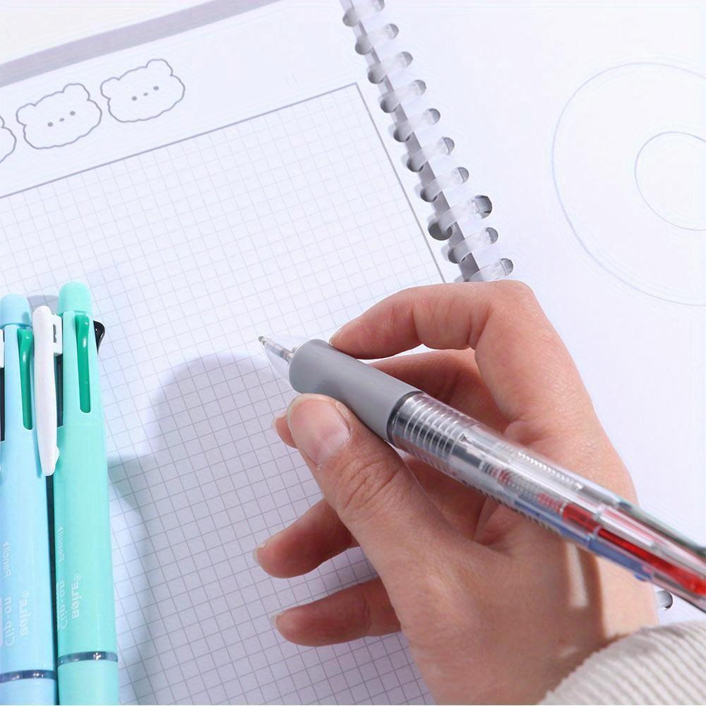 1 шт. 4 цвета шариковая ручка многоцветные шариковые ручки 5 в 1 с клипсой многоцветная выдвижная ручка с карандашом и ластиком мягкая