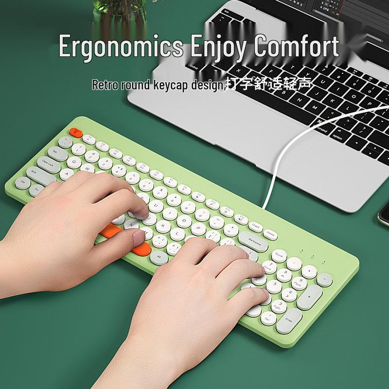 BOW Hangshi K221 USB Проводная клавиатура для девочек - Для настольного компьютера и ноутбука