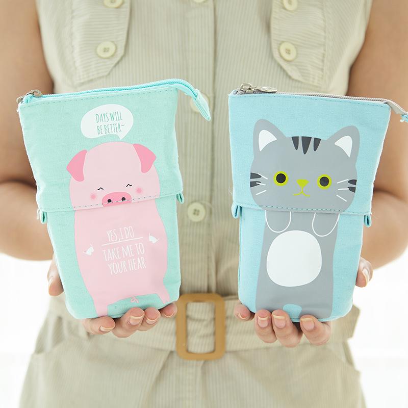Cute Standing Pencil Case Pen Holder for Kids Pop up Stand up Bubble Tea Pen Organizer Kawaii Stationary for Christmas