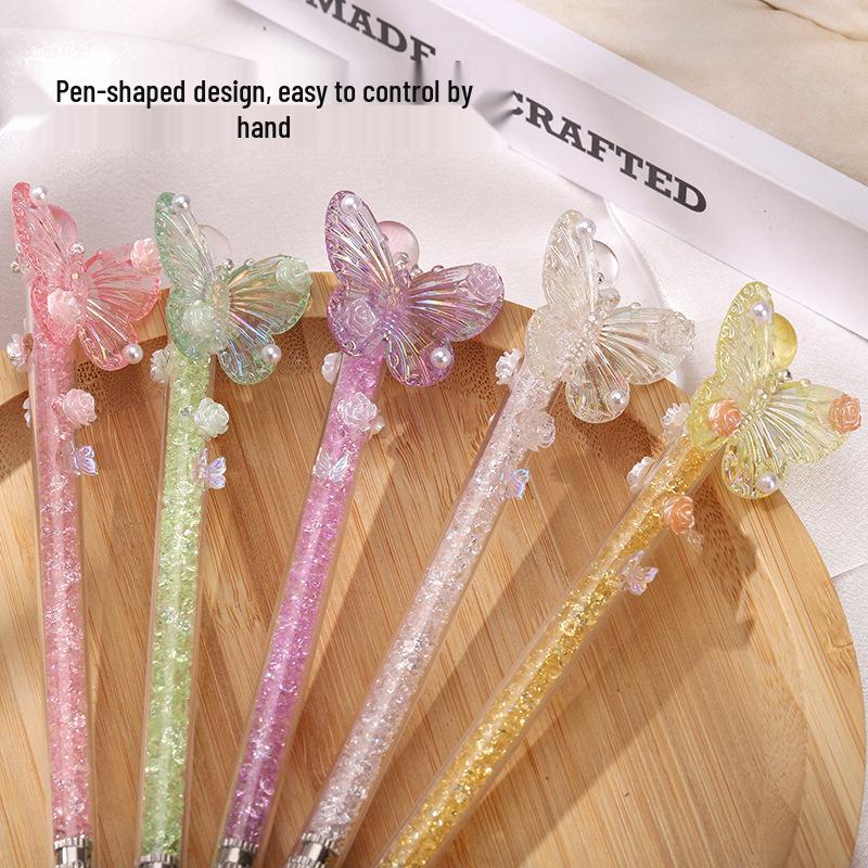 Exquisite Handmade Crushed Stone Butterfly Carving Pen Knife for Journals