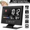 5-in-1 Led Digital Alarm Clock with Calendar Weather Thermometer Humidity Monitor Display Snooze Clock