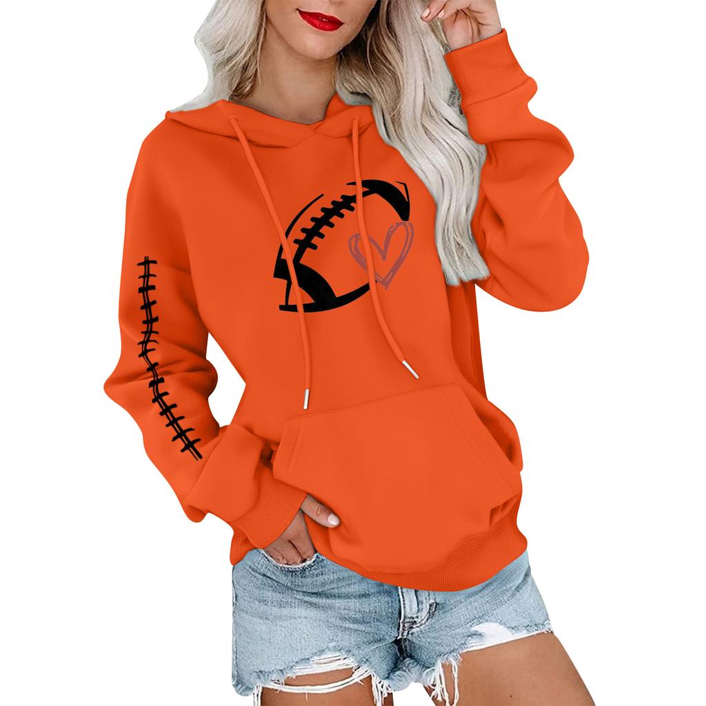 Women's Fashionable, Casual, Comfortable Round-neck, Hooded, Long-sleeved, Rugby-print Warm Sweater