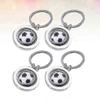1 Set Of 4pcs Creative Rotatable Football Pendant Keyring Soccer Ball Keychains For World Cup Memorial Handbag Phone Pendant (steel Color) New Arrival