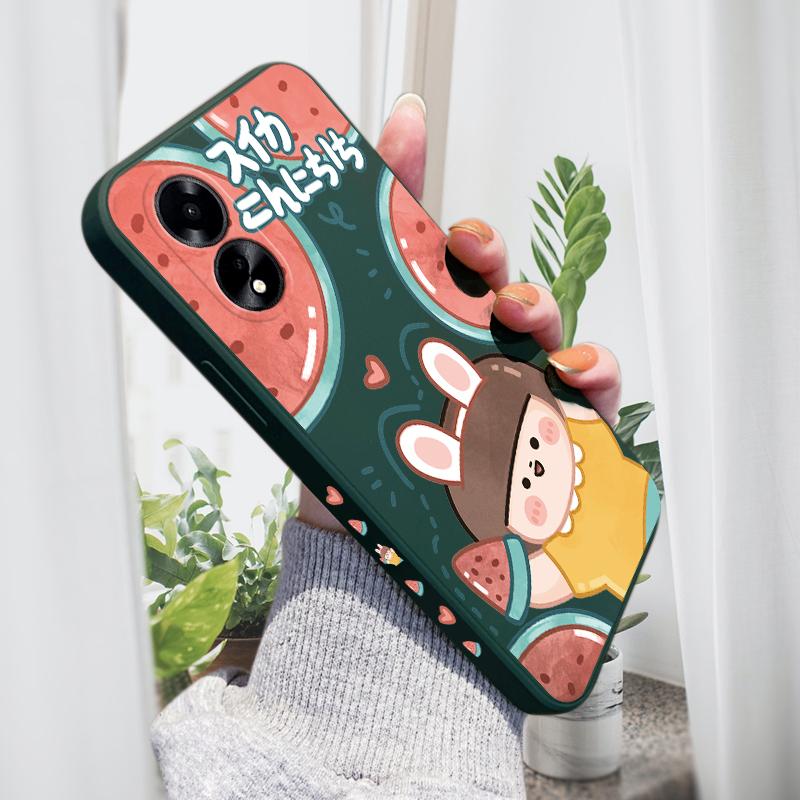 Чехол для телефона с мультяшным красочным узором и квадратным жидким силиконом TPU с полным покрытием для камеры, противоударный защитный чехол для OPPO Reno Realme