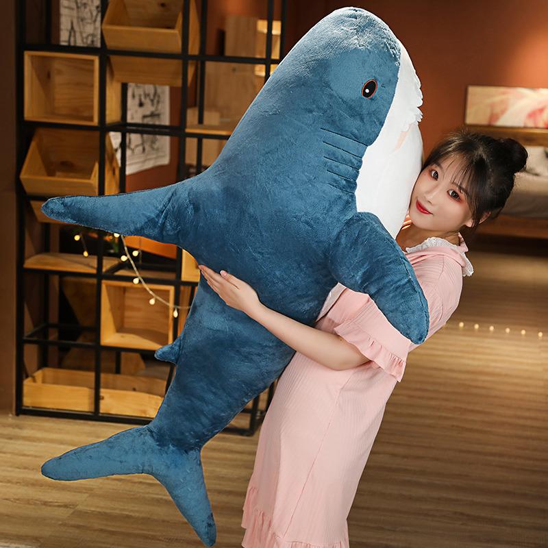 15-140cm Kawaii Shark Plush Toy Big Stuffed Animal Super Soft Colorful Doll Whale Large Long Sleeping Pillow Party Gift for Kids