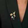 Lily Pearl Enamel Brooch: Elegant Women's Luxury Corsage Pin Accessory
