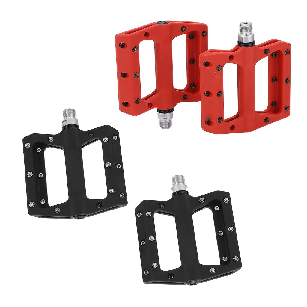 2 шт. велосипедные педали двухсторонние противоскользящие гвозди легкие нейлоновые высокоскоростные подшипники набор велосипедных педалей