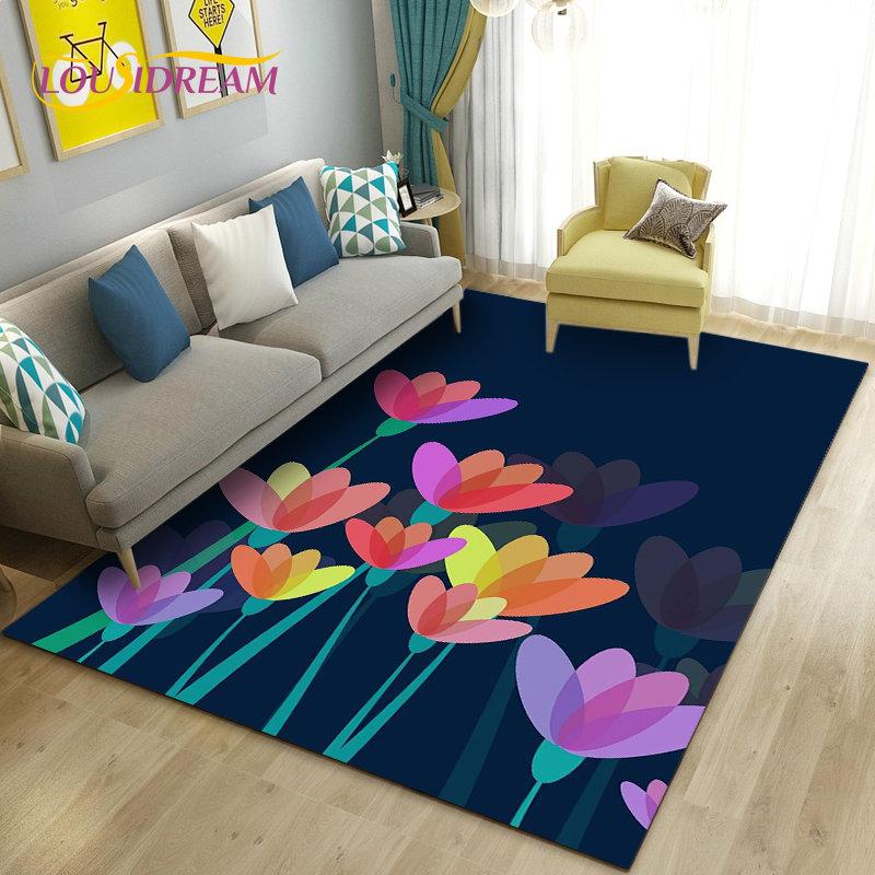 3D коврик в виде гриба, цветка, растения, листа, ковер для гостиной, спальни, дивана, коврик для украшения, кухонный нескользящий напольный коврик