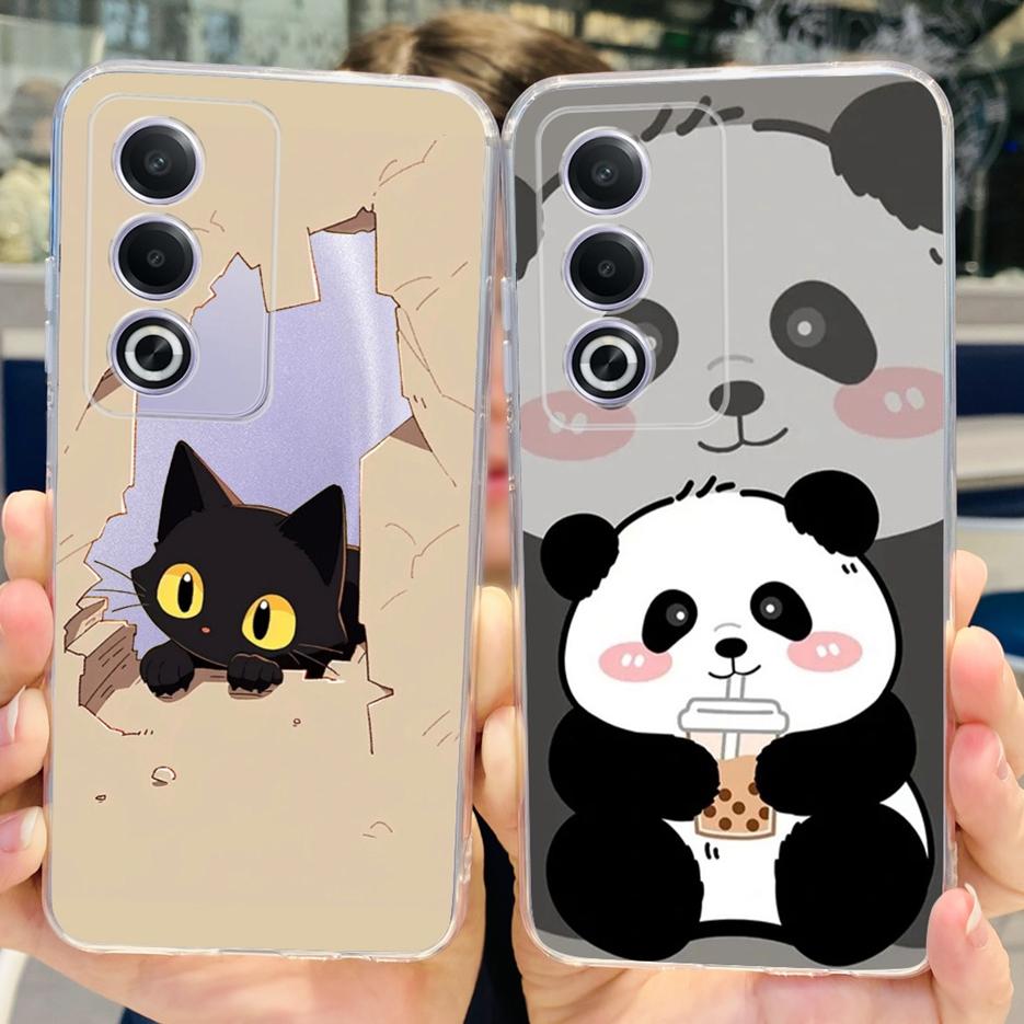 For Oppo A80 5G Case CPH2639 Cute Painted Cover Clear Silicone Soft TPU Phone Case For Oppo A3 Pro A3pro 5G OppoA80 Shell Bumper