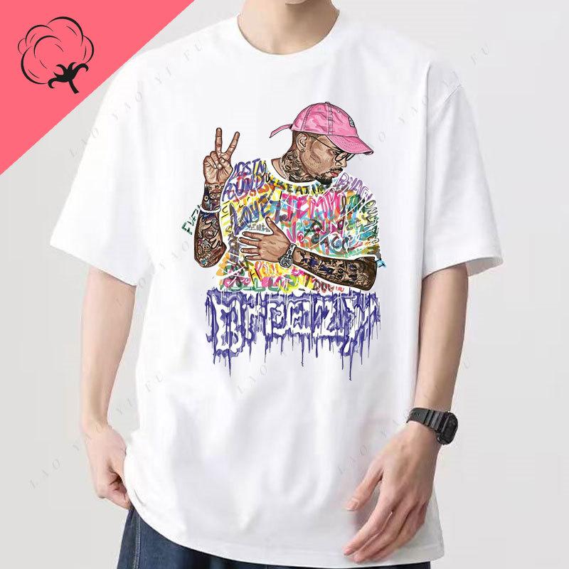Chris Brown Breezy Bowl XX Tour 2025 Tshirt Camisa Rapper Hip Hop Streetwear Pop Music T Shirts Casual Cotton Vintage Tshirts