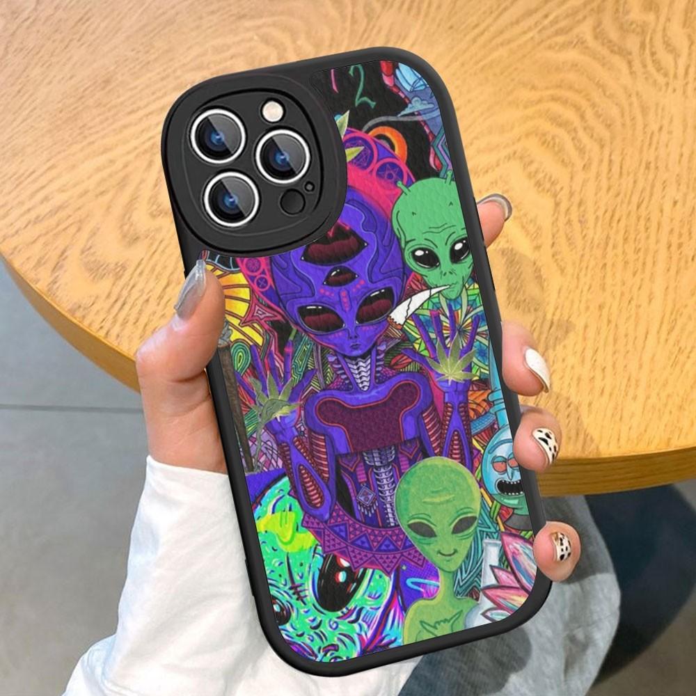 Эстетика милый мультяшный инопланетный космический чехол для телефона из твердой кожи для iPhone 14 13 12 Mini 11 14 Pro Max Xs X Xr 7 8 Plus Fundas