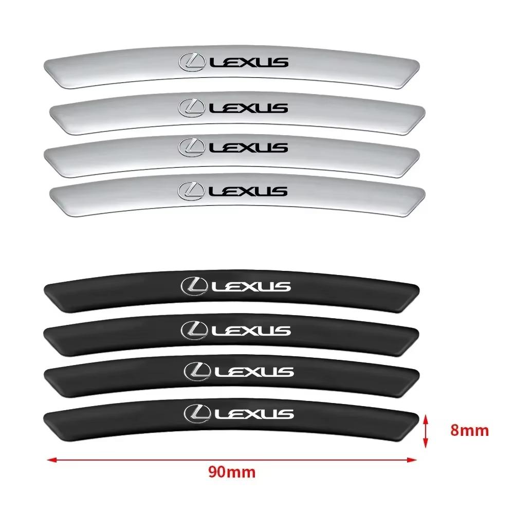 For Lexus Car Styling 4Pcs Aluminum Wheel Rim Sticker Decal UX250h RX450h CT200h RX400h NX LX GC RX UX GXMK5 