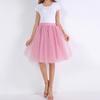 Women Retro Ballet Skirt Elastic High Waist 3-Layer Tulle Petticoat Dance Skirt Carnival Cosplay Tutu Skirt