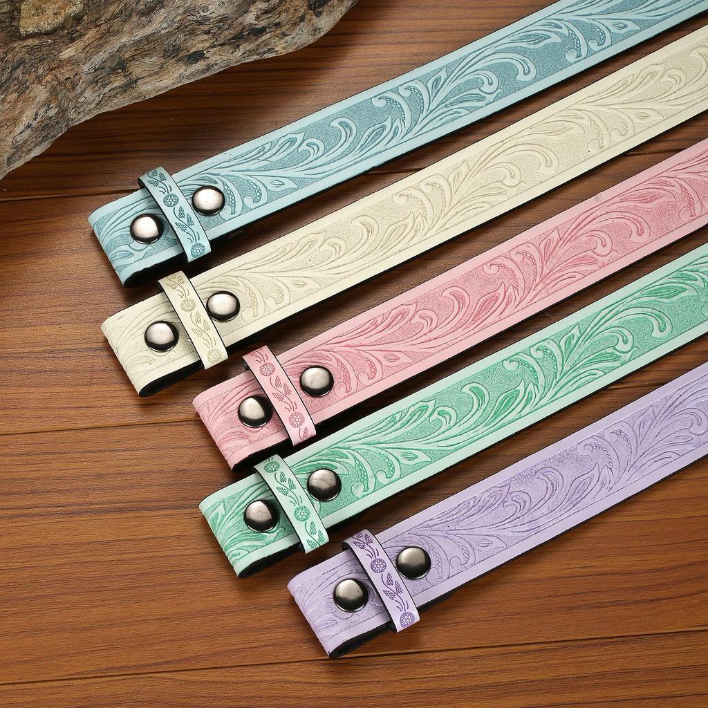 Персонализированный ремень в стиле вестерн из денима, ретро-дизайн, нейтральный стиль, мужской и женский тисненый ремень