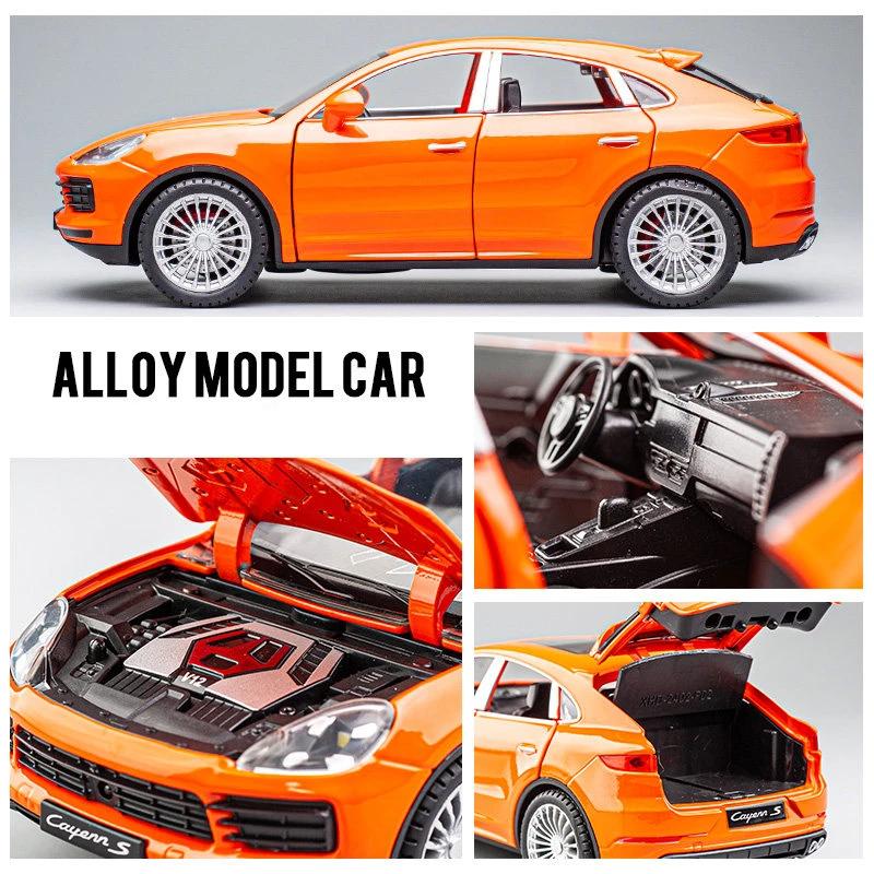 1:24 Porsches Cayenne Turbo S Alloy Car Model Diecasts Metal Toy Vehicles Car Model Simulation Sound Light  Favorite Festival