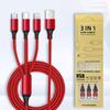 2A Fast Charging Nylon Braided 3-in-1 Multi-Head Data Cable with Laser Engraved Logo