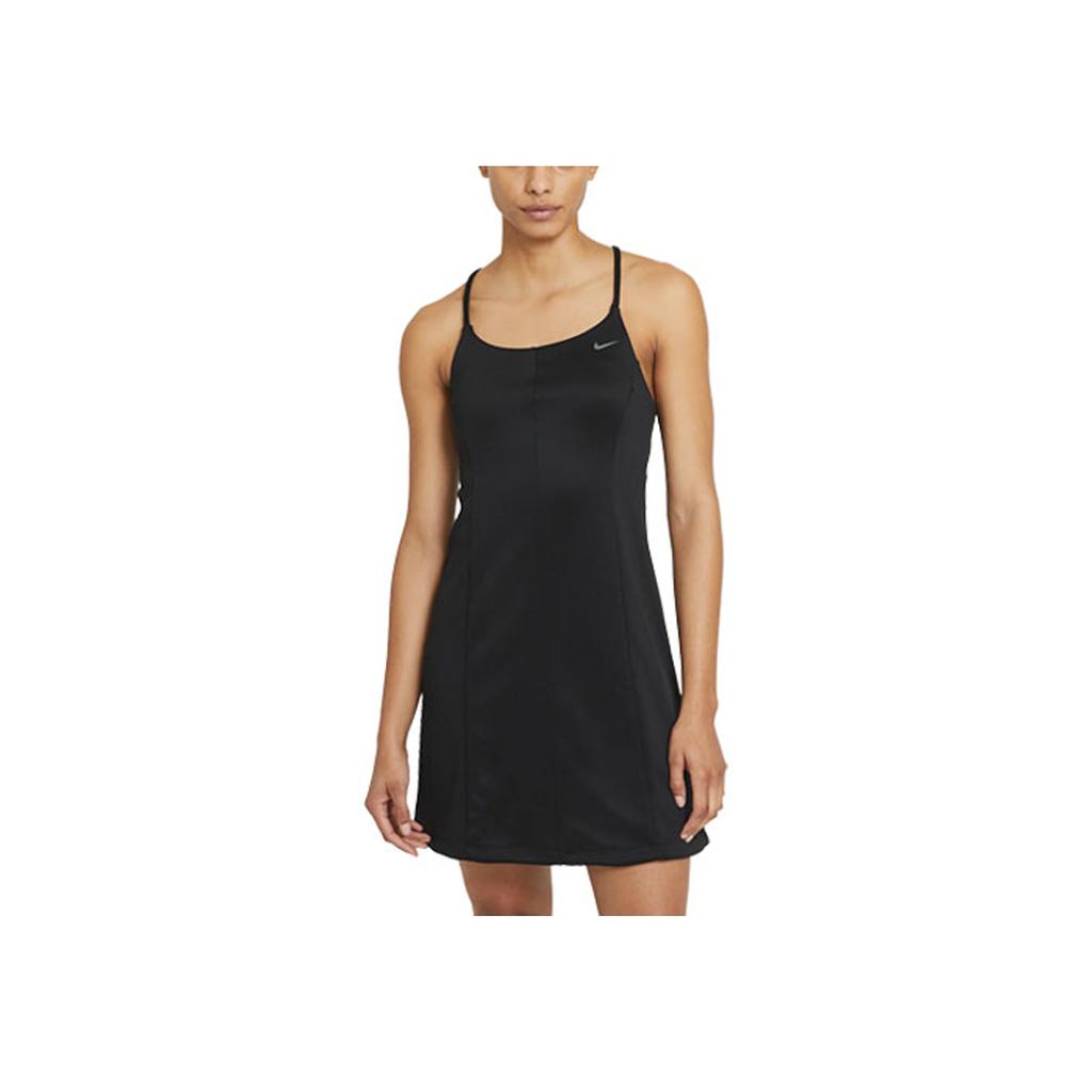 Nike Sportswear Icon Clash Solid Fit Backless Tie Casual Sports Dress Women Dresses Black CZ9335-010